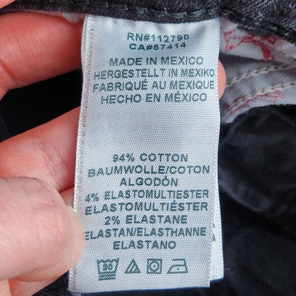 True Religion Jeans Mens 28 Black Rocco Relaxed Skinny Leg Flap Pocket Denim - Picture 12 of 13